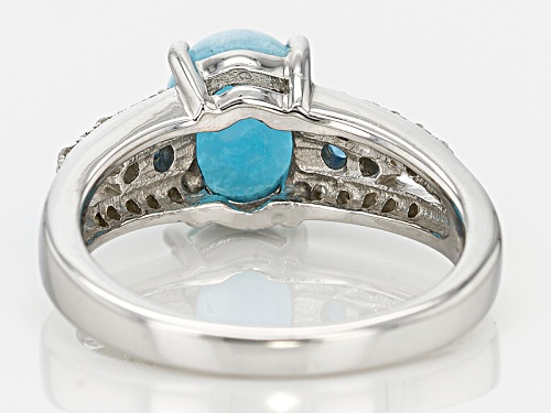 1.91ct Hemimorphite With .21ctw London Blue Topaz And .11ctw White Zircon Sterling Silver Ring - Size 11