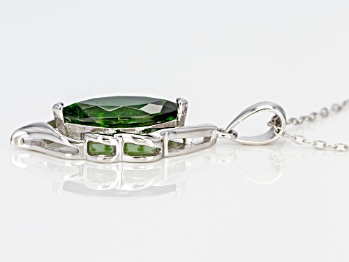 2.71CTW MIXED SHAPE RUSSIAN CHROME DIOPSIDE STERLING SILVER PENDANT WITH CHAIN