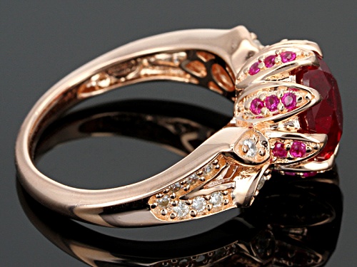Bella Luce®3.74ctw Lab Create Ruby & White Diamond Simulant Eterno™Rose Ring - Size 10
