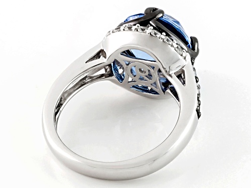 Bella Luce® 5.71ctw Blue & White Diamond Simulants Rhodium Over Sterling Ring - Size 10
