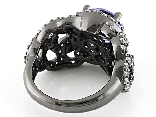 Bella Luce®Lavender & Diamond  Simulants Black Rhodium Over Sterling Ring - Size 6
