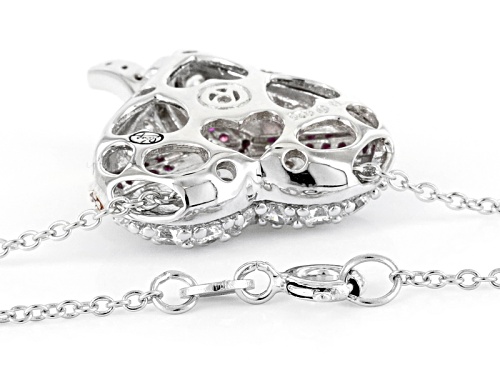Bella Luce® Rhodium Over Silver & Eterno™ Rose Pendant With Chain