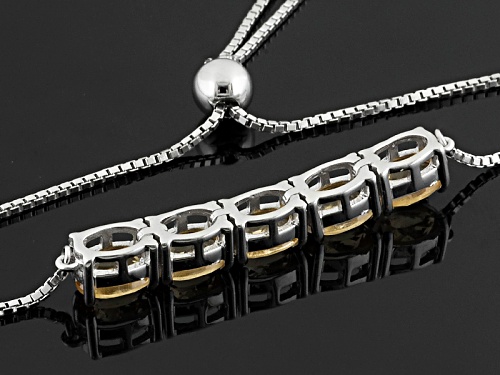 3.78ctw Oval Imperial Hessonite™ Sterling Silver Sliding Adjustable Bracelet - Size 7.25