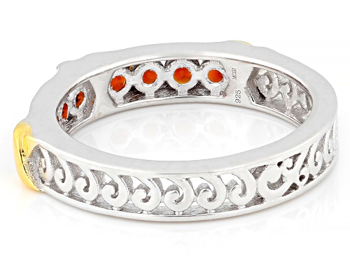 0.47ctw Madeira Citrine Rhodium and 18k Yellow Gold Over Sterling Silver Two-Tone Ring - Size 8