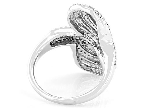 1.28ctw White Zircon Rhodium Over Sterling Silver Ring - Size 6