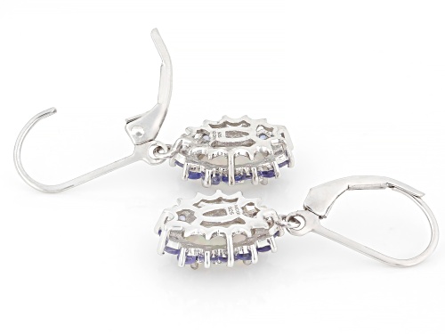 Ethiopian Opal with 0.66ctw Tanzanite Rhodium Over Sterling Silver Earrings