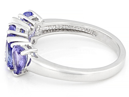 1.55ctw Tanzanite Rhodium Over Sterling Silver Ring - Size 9