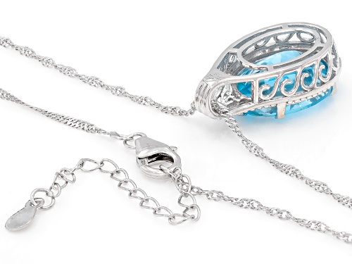 12.75ct Glacier Topaz™ Rhodium Over Sterling Silver Pendant with Chain