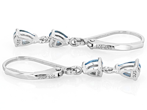 0.50ctw Ofiki Nigerian Aquamarine Rhodium Over Sterling Silver Earrings