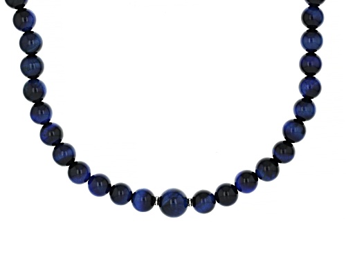 Red, Yellow, and Blue Tiger's Eye Rhodium Over Sterling Silver Stretchable Necklace Set Of 3 - Size 24