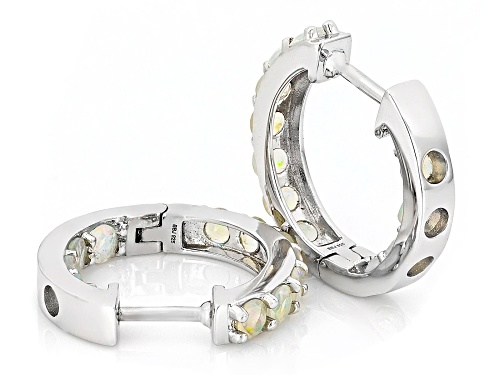 1.49ctw White Ethiopian Opal Rhodium Over Sterling Silver Earrings