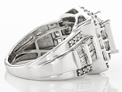 1.65ctw Princess Cut, Baguette, & Round Diamond 10k White Gold Ring - Size 8