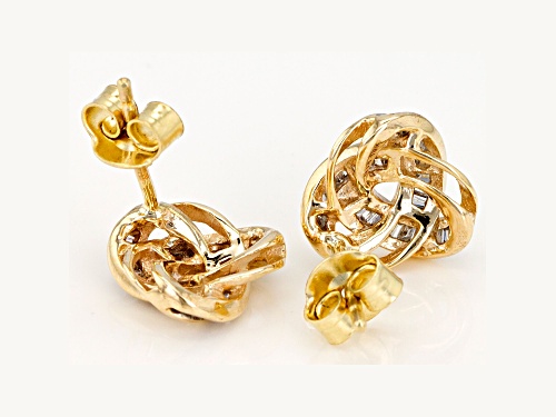 .50ctw Baguette White Diamond 10k Yellow Gold Earrings