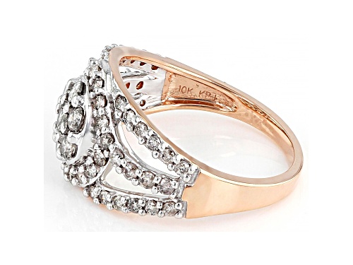 1.00ctw Round Diamond 10K Rose Gold Cluster Ring - Size 8