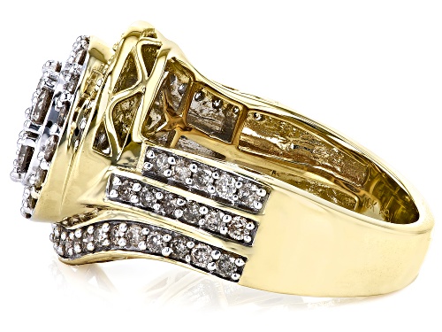 1.50ctw Round Candlelight Diamonds™ 10k Yellow Gold Cluster Ring - Size 10