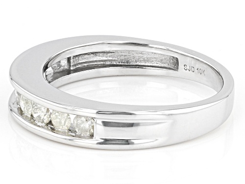 0.50ctw Round White Diamond 10k White Gold Band Ring - Size 9