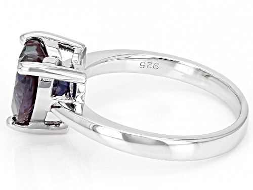 2.70ct Heart Shaped Lab Created Alexandrite Rhodium Over Sterling Silver Ring - Size 9