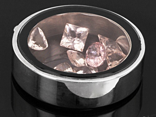 Cor-De-Rosa Morganite ™  2.50ctw Average Rhodium Over Sterling Silver Pendant