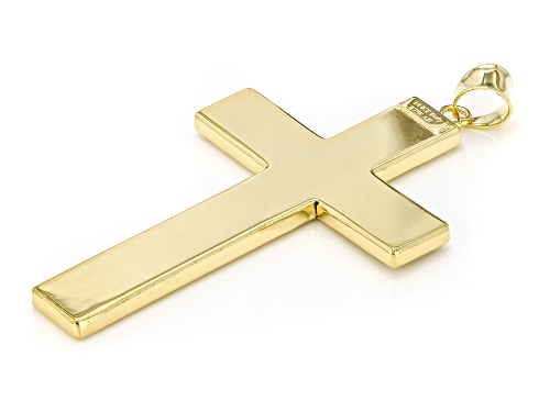 Stefano Oro® 14k Yellow Gold Checkered Ricami Cross Pendant
