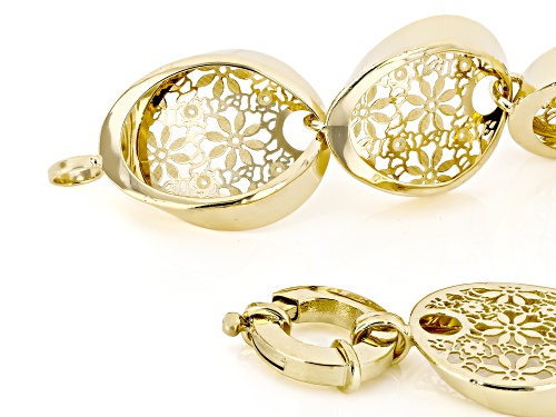 Stefano Oro® 14k Yellow Gold Flower Ricami Drops Bracelet - Size 7.5