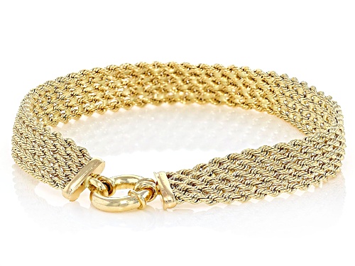 Stefano Oro® 14k Yellow Gold 9.5mm Raffinato Multi-Row Rope Bracelet - Size 7.5