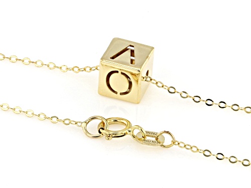 Stefano Oro® 14k Yellow Gold Love Script Cube 18