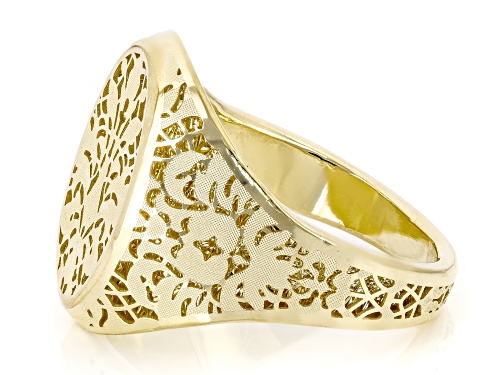 Stefano Oro® 14k Yellow Gold Damascato Ricami Signet Ring - Size 7