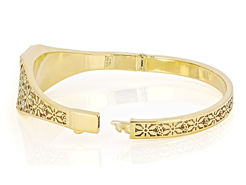 24k Yellow Gold 1g Classic Ingot on 14k Yellow Gold Ricami Bangle - Size 6.75