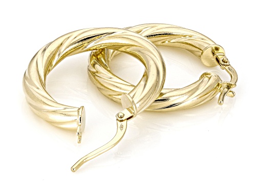 Stefano Oro® 14k Yellow Gold Polished Twisted Hoop Earrings