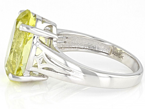 4.51ct Green Gold Quartz Rhodium Over Sterling Silver Solitaire Ring - Size 6