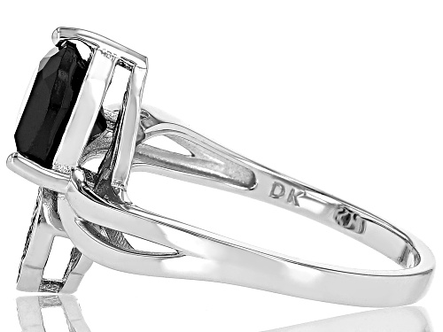 1.80ctw Heart Shaped Black Spinel with Black Rhodium Over Sterling Silver Heart Ring - Size 8