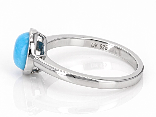 7mm Sleeping Beauty Turquoise Rhodium Over Sterling Silver Ring - Size 9