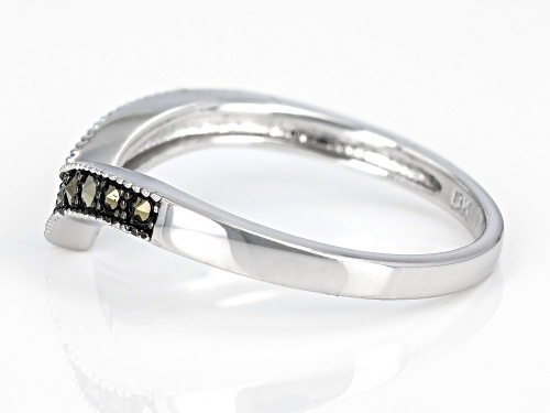 0.25ctw Marcasite, Black Rhodium Over Sterling Silver Ring - Size 8
