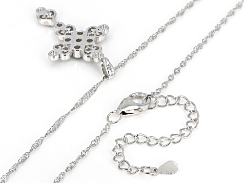 0.32ctw Gray Marcasite Black Rhodium Over Sterling Silver Pendant with Chain