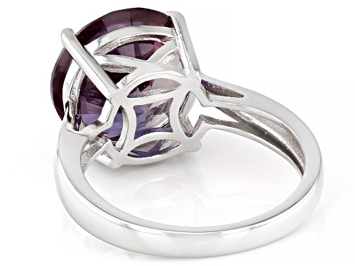 7.48ct Lab Created Color Change Sapphire Rhodium Over Sterling Silver Ring - Size 9