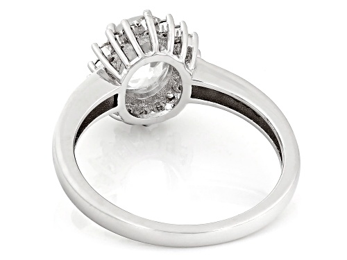 1.88ctw White Zircon Rhodium Over Sterling Silver Ring - Size 10