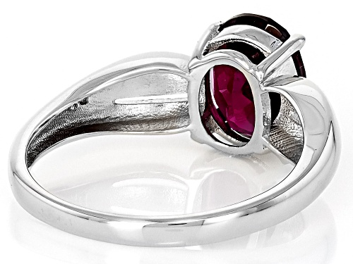 2.13ct Oval Rhodolite Rhodium Over Sterling Silver Ring - Size 10