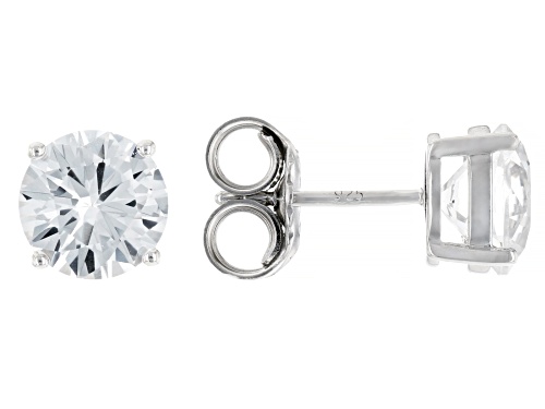 9.76ctw Lab Created White Sapphire Rhodium Over Sterling Silver Earrings Set