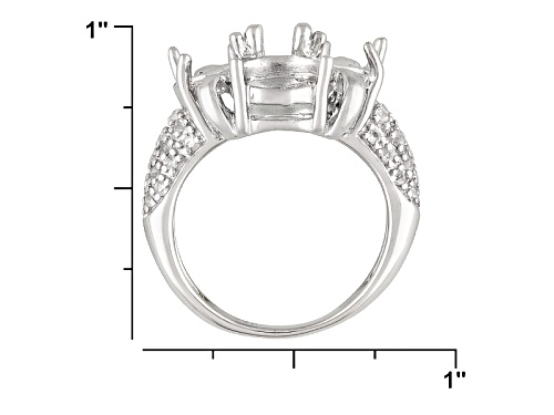 Gemsavvy Trenditions™9mm Round And 6mm Trillion With .41ctw Round White Topaz Semi Mount Ring