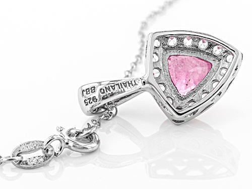 1.41ct Mahaleo® Pink Sapphire With .43ctw Round White Zircon Sterling Silver Pendant With Chain