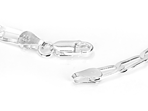 Sterling Silver 4.5mm Flat Curb Link Bracelet - Size 7.25