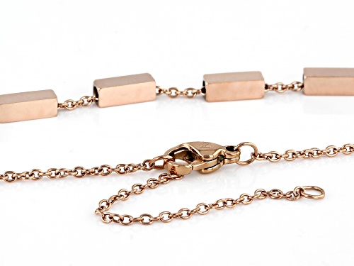 Sophisticated Steel® Rose Tone Stainless Steel Tube Bar Adjustable 18 Inch Necklace - Size 18
