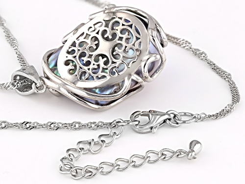 Genusis™ 15.5mm Platinum Cultured Freshwater Pearl Rhodium Over Sterling Silver Pendant