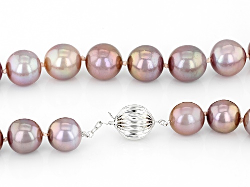 Genusis™ 12-13mm Purple Cultured Freshwater Pearl Rhodium Over Sterling Silver 18 Inch Necklace - Size 18