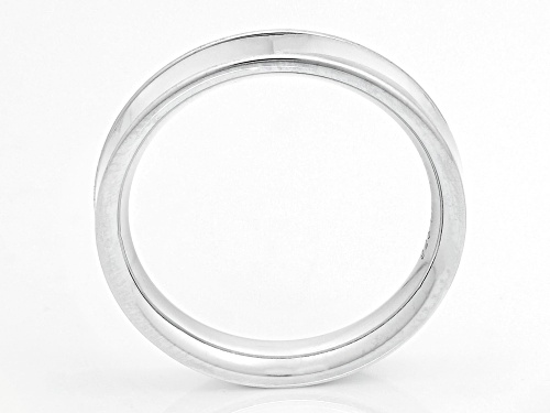 White Cultured Mother-Of-Pearl Rhodium Over Sterling Silver Ring - Size 7