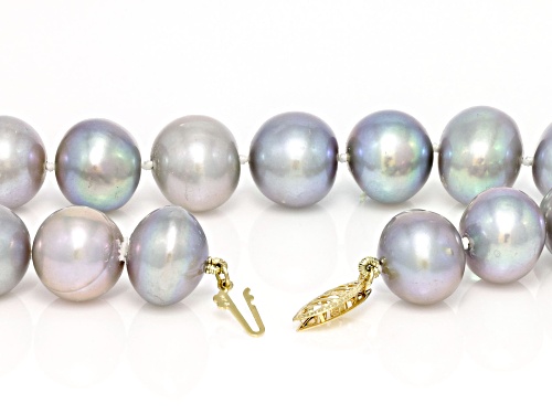 11-12mm Platinum Cultured Freshwater Pearl 14k Yellow Gold 18