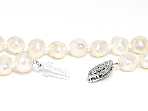 6-8mm White Cultured Freshwater Pearl Sterling Silver 24