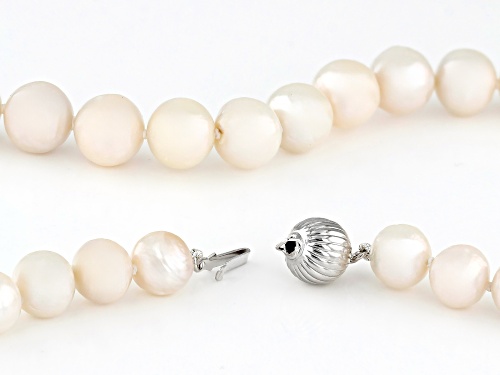 Genusis™ 9-11mm White Cultured Freshwater Pearl Rhodium Over Sterling Silver Necklace - Size 20