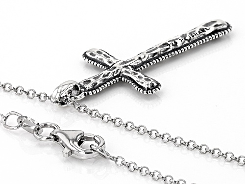 Artisan Collection of Israel™ Sterling Silver Textured Cross Pendant With Chain