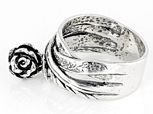 Artisan Collection of Israel™ Sterling Silver Rose Charm Ring - Size 6